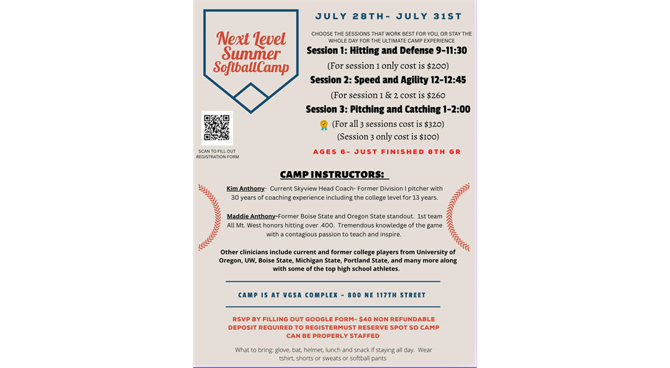 Next Level Softball Camp